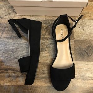 JustFab black wedge sandal